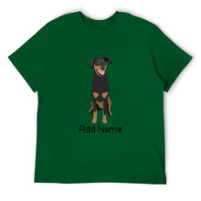 Load image into Gallery viewer, Personalized Doberman Dad Cotton T Shirt-Apparel-Apparel, Doberman, Dog Dad Gifts, Personalized, Shirt, T Shirt-Men&#39;s Cotton T Shirt-Green-Medium-16