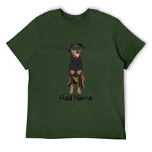 Load image into Gallery viewer, Personalized Doberman Dad Cotton T Shirt-Apparel-Apparel, Doberman, Dog Dad Gifts, Personalized, Shirt, T Shirt-Men&#39;s Cotton T Shirt-Army Green-Medium-17