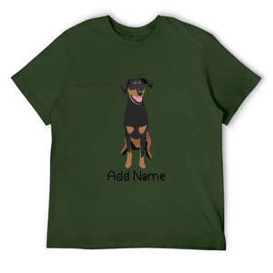 Personalized Doberman Dad Cotton T Shirt-Apparel-Apparel, Doberman, Dog Dad Gifts, Personalized, Shirt, T Shirt-Men's Cotton T Shirt-Army Green-Medium-17