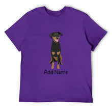 Load image into Gallery viewer, Personalized Doberman Dad Cotton T Shirt-Apparel-Apparel, Doberman, Dog Dad Gifts, Personalized, Shirt, T Shirt-Men&#39;s Cotton T Shirt-Purple-Medium-18