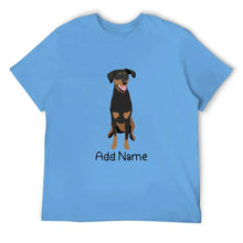 Load image into Gallery viewer, Personalized Doberman Dad Cotton T Shirt-Apparel-Apparel, Doberman, Dog Dad Gifts, Personalized, Shirt, T Shirt-Men&#39;s Cotton T Shirt-Sky Blue-Medium-2