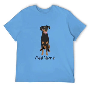 Personalized Doberman Dad Cotton T Shirt-Apparel-Apparel, Doberman, Dog Dad Gifts, Personalized, Shirt, T Shirt-Men's Cotton T Shirt-Sky Blue-Medium-2