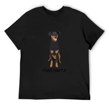 Load image into Gallery viewer, Personalized Doberman Dad Cotton T Shirt-Apparel-Apparel, Doberman, Dog Dad Gifts, Personalized, Shirt, T Shirt-Men&#39;s Cotton T Shirt-Black-Medium-9