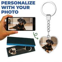 Load image into Gallery viewer, Personalized Doberman Keychain – Heart Shaped – Double-Sided Glass-Key Chain-Accessories,Keychain,Upload Photo-4