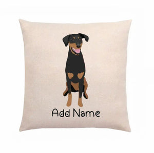 Personalized Doberman Linen Pillowcase-Home Decor-Doberman, Dog Dad Gifts, Dog Mom Gifts, Home Decor, Personalized, Pillows-Linen Pillow Case-Cotton-Linen-12"x12"-2