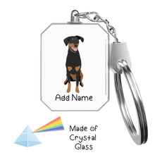 Load image into Gallery viewer, Personalized Doberman Love Crystal Glass Keychain-Accessories-Doberman-Crystal Keychain-Glass Crystal-One Size-2