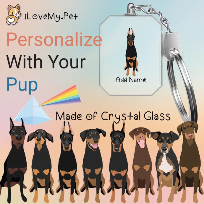 Doberman crystal-keychain-multi