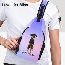 Load image into Gallery viewer, Personalized Doberman Love Unisex Sling Bag Backpack-Accessories-Doberman-Unisex Sling Bag Backpack-Lavender Bliss-One Size-15