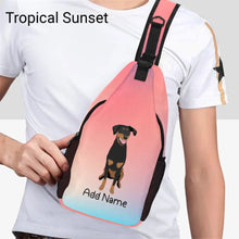 Load image into Gallery viewer, Personalized Doberman Love Unisex Sling Bag Backpack-Accessories-Doberman-Unisex Sling Bag Backpack-Tropical Sunset-One Size-19