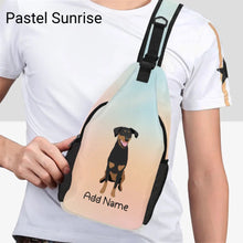 Load image into Gallery viewer, Personalized Doberman Love Unisex Sling Bag Backpack-Accessories-Doberman-Unisex Sling Bag Backpack-Pastel Sunrise-One Size-21