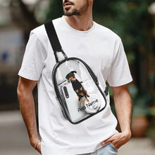 Load image into Gallery viewer, Personalized Doberman Love Unisex Transparent Sling Bag-Accessories-Doberman-Unisex Transparent Sling Bag-Transparent-One Size-4