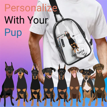 Load image into Gallery viewer, Doberman transparent-sling-bag-multi