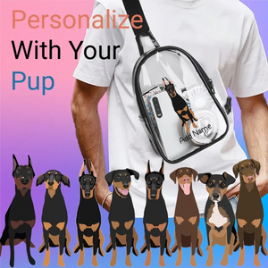 Doberman transparent-sling-bag-multi