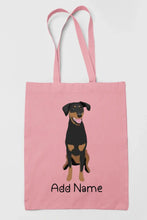 Load image into Gallery viewer, Personalized Doberman Love Zippered Tote Bag-Accessories-Accessories, Bags, Doberman, Dog Mom Gifts, Personalized-11