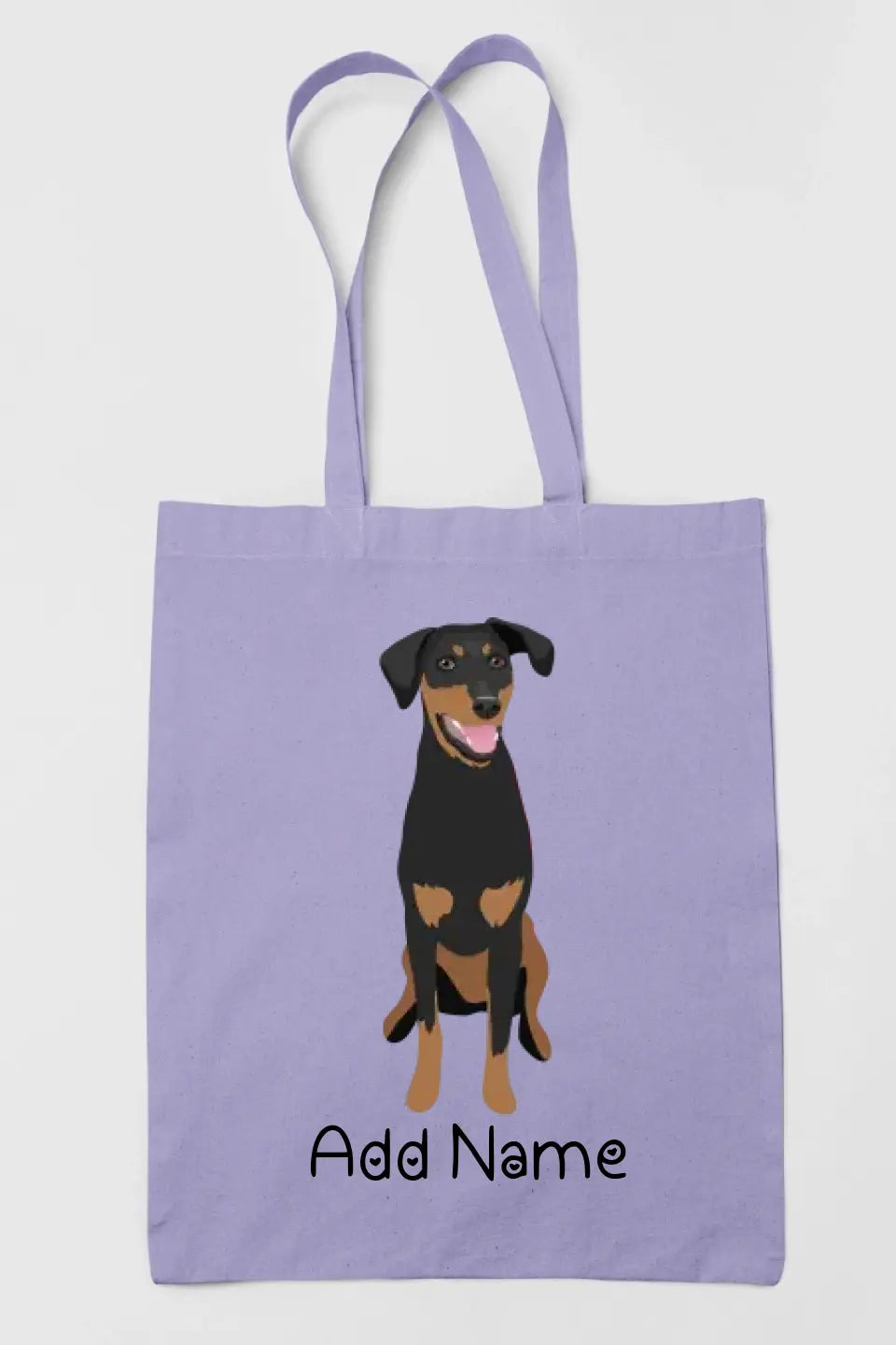 Personalized Doberman Love Zippered Tote Bag-Accessories-Accessories, Bags, Doberman, Dog Mom Gifts, Personalized-Zippered Tote Bag-Pastel Purple-Classic-2