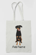 Load image into Gallery viewer, Personalized Doberman Love Zippered Tote Bag-Accessories-Accessories, Bags, Doberman, Dog Mom Gifts, Personalized-3