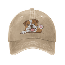 Load image into Gallery viewer, Personalized English Bulldog Baseball Cap - Waving English Bulldog Design - Match Your Dog's Coat Color-Hats &amp; Caps-Accessories,Baseball Caps,Dog Dad Gifts,Dog Mom Gifts,English Bulldog-Beige-One Size-3