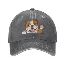 Load image into Gallery viewer, Personalized English Bulldog Baseball Cap - Waving English Bulldog Design - Match Your Dog's Coat Color-Hats &amp; Caps-Accessories,Baseball Caps,Dog Dad Gifts,Dog Mom Gifts,English Bulldog-Gray-One Size-2