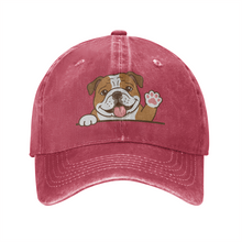 Load image into Gallery viewer, Personalized English Bulldog Baseball Cap - Waving English Bulldog Design - Match Your Dog's Coat Color-Hats &amp; Caps-Accessories,Baseball Caps,Dog Dad Gifts,Dog Mom Gifts,English Bulldog-Wine-One Size-4