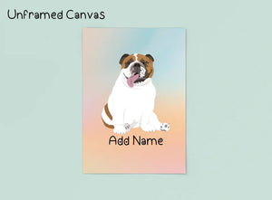 Personalized English Bulldog Canvas Print Poster-Art-English Bulldog-Canvas Poster-Light Canvas - Unframed-8x10-2