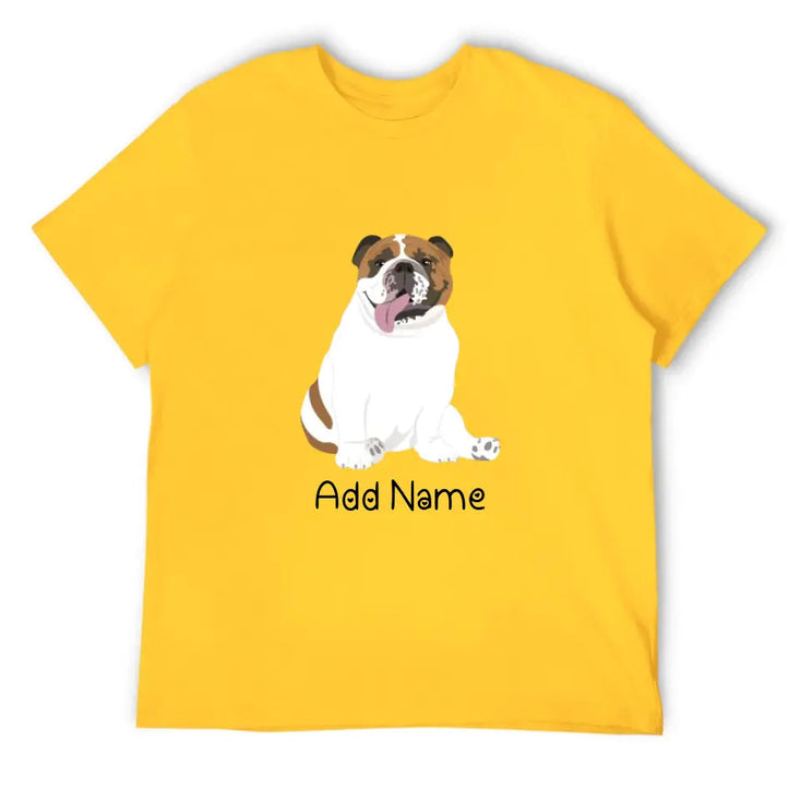 Personalized English Bulldog Dog Dad Cotton T Shirt-Apparel-Apparel, Dog Dad Gifts, English Bulldog, Personalized, Shirt, T Shirt-Men's Cotton T Shirt-Yellow-Medium-13