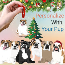 Load image into Gallery viewer, English bulldog christmas-tree-ornament-multi