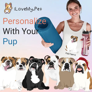 Personalized English Bulldog Dog Mom Yoga Tank Top-Shirts & Tops-Apparel, Dog Mom Gifts, English Bulldog, Shirt, T Shirt-Yoga Tank Top-White-L - Fitting-1