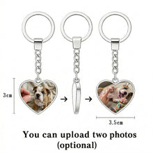 Load image into Gallery viewer, Personalized English Bulldog Keychain – Heart Shaped – Double-Sided Glass-Key Chain-Accessories,Keychain,Upload Photo-2