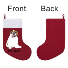 Load image into Gallery viewer, Personalized English Bulldog Large Christmas Stocking-Christmas Ornament-Christmas, English Bulldog, Home Decor, Personalized-Large Christmas Stocking-Christmas Red-One Size-3