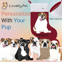 Load image into Gallery viewer, Personalized English Bulldog Large Christmas Stocking-Christmas Ornament-Christmas, English Bulldog, Home Decor, Personalized-Large Christmas Stocking-Christmas Red-One Size-1