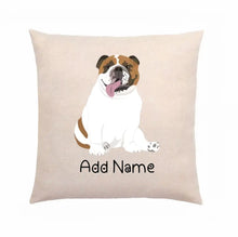 Load image into Gallery viewer, Personalized English Bulldog Linen Pillowcase-Home Decor-Dog Dad Gifts, Dog Mom Gifts, English Bulldog, Home Decor, Personalized, Pillows-Linen Pillow Case-Cotton-Linen-12&quot;x12&quot;-2