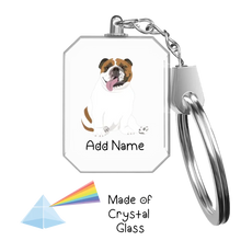 Load image into Gallery viewer, Personalized English Bulldog Love Crystal Glass Keychain-Accessories-English Bulldog-Crystal Keychain-Glass Crystal-One Size-2