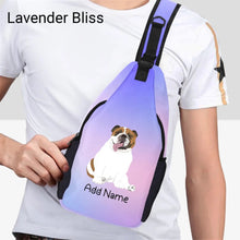 Load image into Gallery viewer, Personalized English Bulldog Love Unisex Sling Bag Backpack-Accessories-English Bulldog-Unisex Sling Bag Backpack-Lavender Bliss-One Size-15