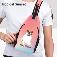 Load image into Gallery viewer, Personalized English Bulldog Love Unisex Sling Bag Backpack-Accessories-English Bulldog-Unisex Sling Bag Backpack-Tropical Sunset-One Size-19