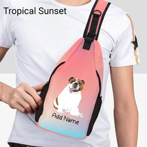 Personalized English Bulldog Love Unisex Sling Bag Backpack-Accessories-English Bulldog-Unisex Sling Bag Backpack-Tropical Sunset-One Size-19