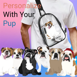 English bulldog transparent-sling-bag-multi