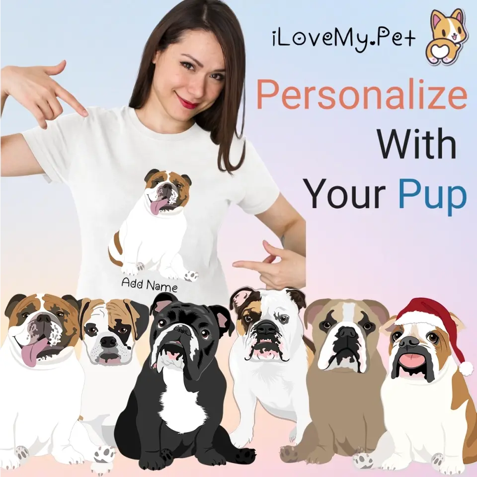 Personalized English Bulldog Mom T Shirt for Women-Customizer-Apparel, Dog Mom Gifts, English Bulldog, Personalized, Shirt, T Shirt-Modal T-Shirts-White-Small-1