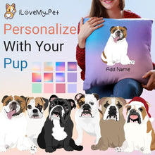 Load image into Gallery viewer, Personalized English Bulldog Soft Plush Pillowcase-Home Decor-Christmas, Dog Dad Gifts, Dog Mom Gifts, English Bulldog, Home Decor, Personalized, Pillows-1