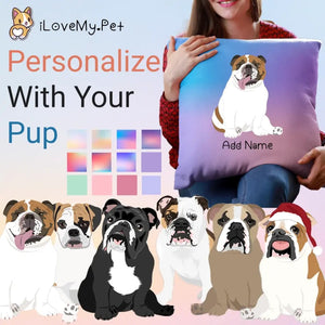 Personalized English Bulldog Soft Plush Pillowcase-Home Decor-Christmas, Dog Dad Gifts, Dog Mom Gifts, English Bulldog, Home Decor, Personalized, Pillows-1