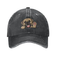Load image into Gallery viewer, Personalized English Mastiff Baseball Cap - Waving English Mastiff Design - Match Your Dog's Coat Color-Hats &amp; Caps-Accessories,Baseball Caps,Dog Dad Gifts,Dog Mom Gifts,English Mastiff-Black-One Size-1