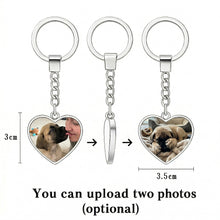 Load image into Gallery viewer, Personalized English Mastiff Keychain – Heart Shaped – Double-Sided Glass-Key Chain-Accessories,English Mastiff,Keychain,Upload Photo-2
