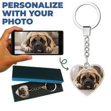 Load image into Gallery viewer, Personalized English Mastiff Keychain – Heart Shaped – Double-Sided Glass-Key Chain-Accessories,English Mastiff,Keychain,Upload Photo-4