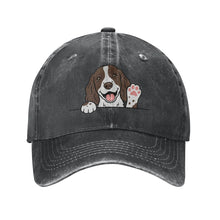 Load image into Gallery viewer, Personalized English Springer Spaniel Baseball Cap - Waving English Springer Spaniel Design - Match Your Dog's Coat Color-Hats &amp; Caps-Accessories,Baseball Caps,Dog Dad Gifts,Dog Mom Gifts,English Springer Spaniel-Black-One Size-3