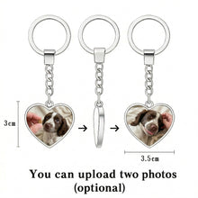 Load image into Gallery viewer, Personalized English Springer Spaniel Keychain – Heart Shaped – Double-Sided Glass-Key Chain-Accessories,Keychain,Upload Photo-2