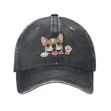 Load image into Gallery viewer, Personalized French Bulldog Baseball Cap - Waving French Bulldog Design - Match Your Dog's Coat Color-Hats &amp; Caps-Accessories,Baseball Caps,Dog Dad Gifts,Dog Mom Gifts,French Bulldog-Black-One Size-2