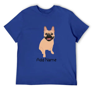 Personalized French Bulldog Dad Cotton T Shirt-Apparel-Apparel, Dog Dad Gifts, French Bulldog, Personalized, Shirt, T Shirt-Men's Cotton T Shirt-Blue-Medium-11