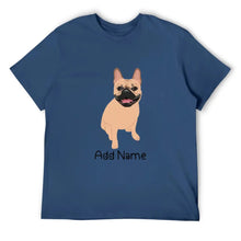 Load image into Gallery viewer, Personalized French Bulldog Dad Cotton T Shirt-Apparel-Apparel, Dog Dad Gifts, French Bulldog, Personalized, Shirt, T Shirt-Men&#39;s Cotton T Shirt-Navy Blue-Medium-12