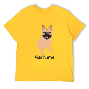 Personalized French Bulldog Dad Cotton T Shirt-Apparel-Apparel, Dog Dad Gifts, French Bulldog, Personalized, Shirt, T Shirt-Men's Cotton T Shirt-Yellow-Medium-13