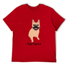 Load image into Gallery viewer, Personalized French Bulldog Dad Cotton T Shirt-Apparel-Apparel, Dog Dad Gifts, French Bulldog, Personalized, Shirt, T Shirt-Men&#39;s Cotton T Shirt-Red-Medium-14