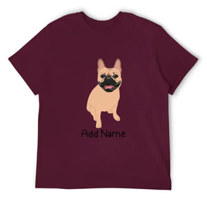 Personalized French Bulldog Dad Cotton T Shirt-Apparel-Apparel, Dog Dad Gifts, French Bulldog, Personalized, Shirt, T Shirt-Men's Cotton T Shirt-Maroon-Medium-15